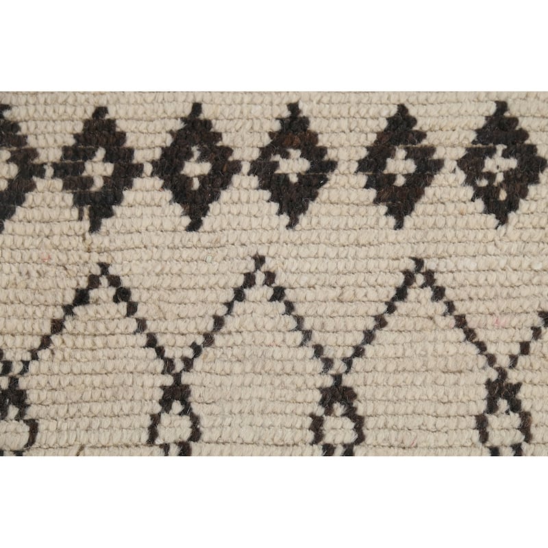 Trellis Moroccan Area Rug Hand-Knotted Wool Carpet - 7'11"x 10'9"