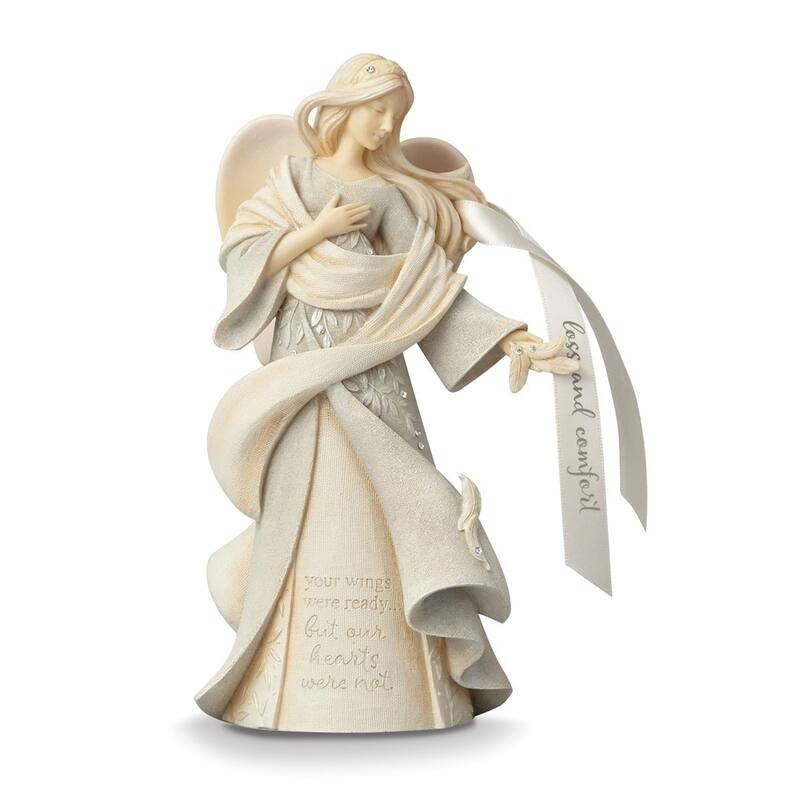 Foundations Loss and Comfort Angel Hand-Painted Stone Resin Figurine