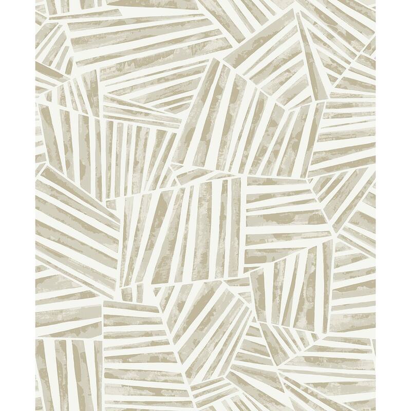 Seabrook Designs Alpi Geometric Non-Woven Unpasted Wallpaper - 20.9 in. W x 33 ft. L - Metallic Champagne
