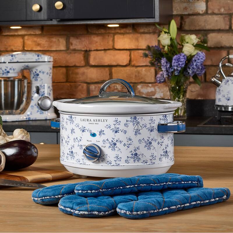 VQ Laura Ashley VQSLWC3LLACR Slow Cooker 3.5L, China Rose