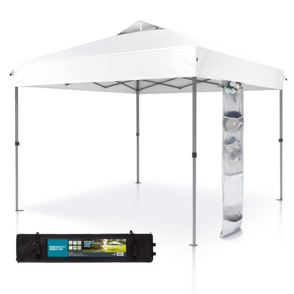10' x 10' Pop Up Outdoor Canopy Tent Commercial Instant Reinforce Canopies with Wheel Carry Bag & Storage Pocket - 10x10'
