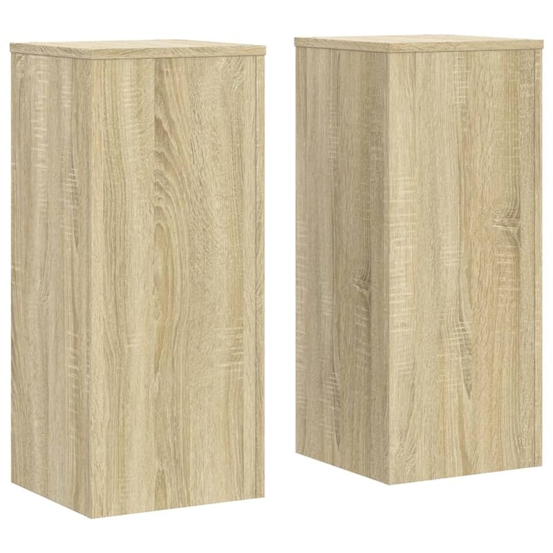 vidaXL Plant Stand Set of 2 Sonoma oak Engineered wood - 11.8 x 11.8 x 27.6 in