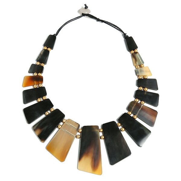 Buffalo Horn Boho Fan Bib Statement Necklace Woman Gold ... (600 x 600 Pixel)