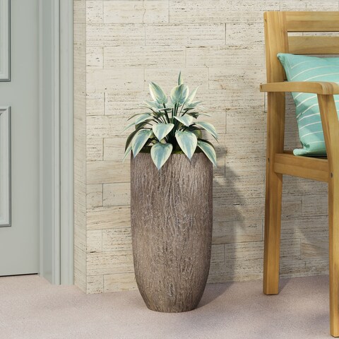 Greg Outdoor Cast Stone Outdoor Planter by Christopher Knight Home