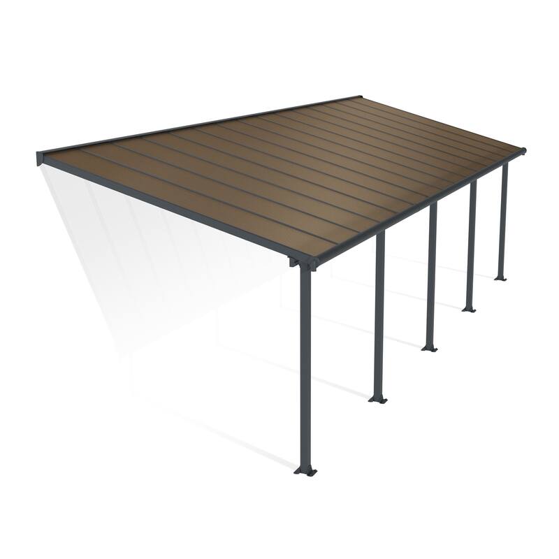 Olympia 10 ft. Gray/Bronze Aluminum Patio Cover