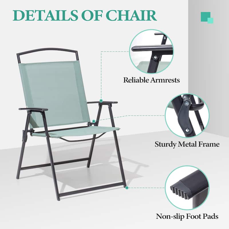 Set of 4 Patio Folding Chairs 4-Pack Dining Chairs