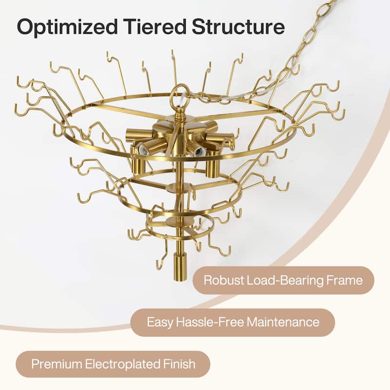 10 - Light Dimmable Tiered Chandelier