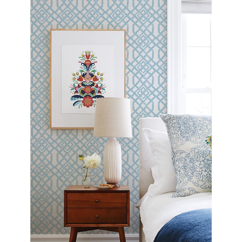 NuWallpaper Blue Tanner Peel & Stick Wallpaper