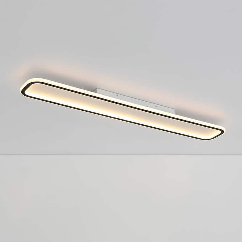 Minimalism Rectangular Dimmable LED Semi Flush Mount Ceiling Light