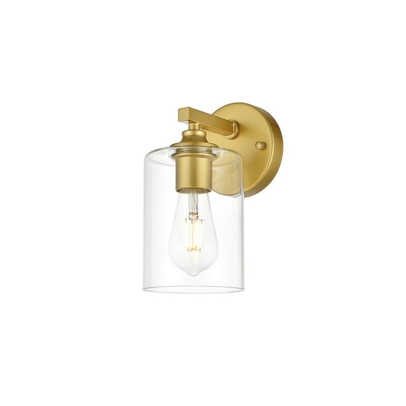 Roman 1 Light Black and Clear Bath Sconce