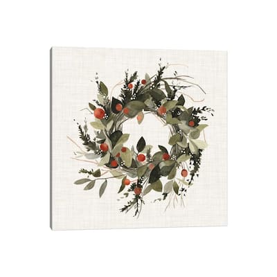 iCanvas "Farmhouse Wreath II" by Emma Scarvey Canvas Print