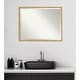 preview thumbnail 13 of 29, Beveled Wood Bathroom Wall Mirror - Svelte Polished Gold Frame