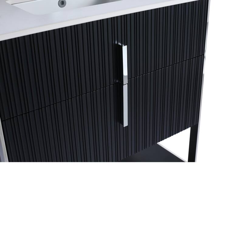 Fine Fixtures Serenity Modern Bathroom Vanity with White Stone Top
