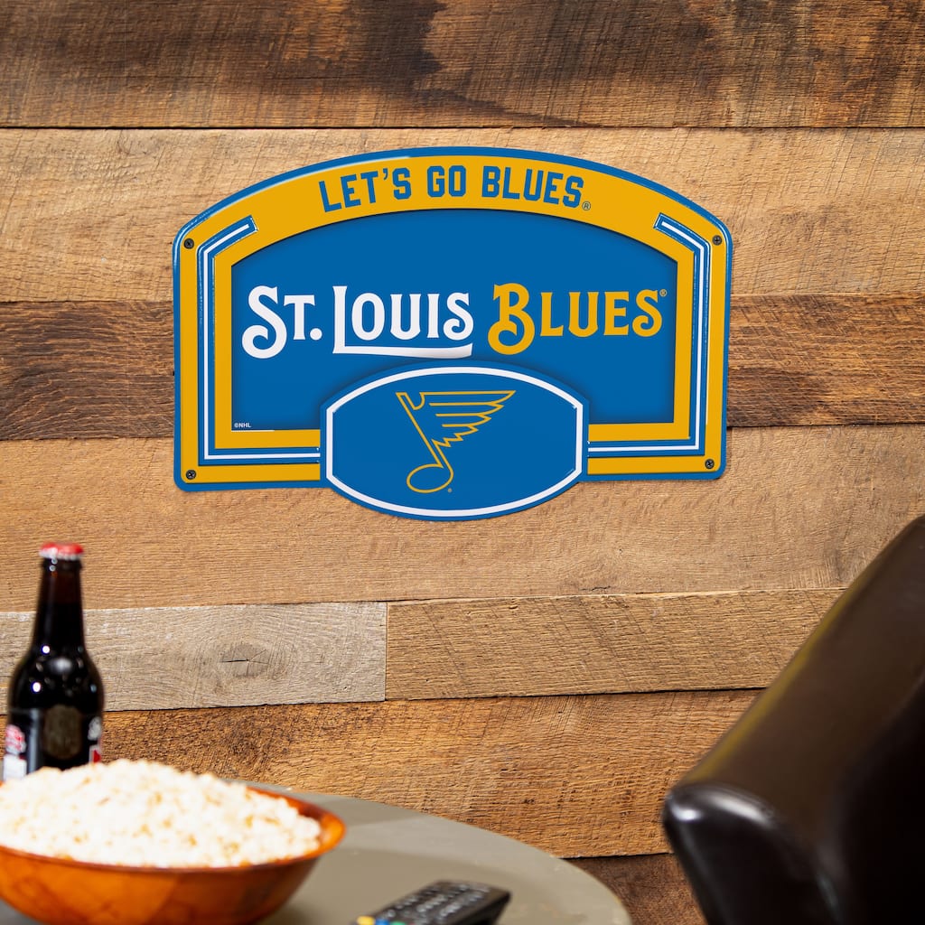 St Louis Blues Embossed Steel Wall Sign, 11" x 17"