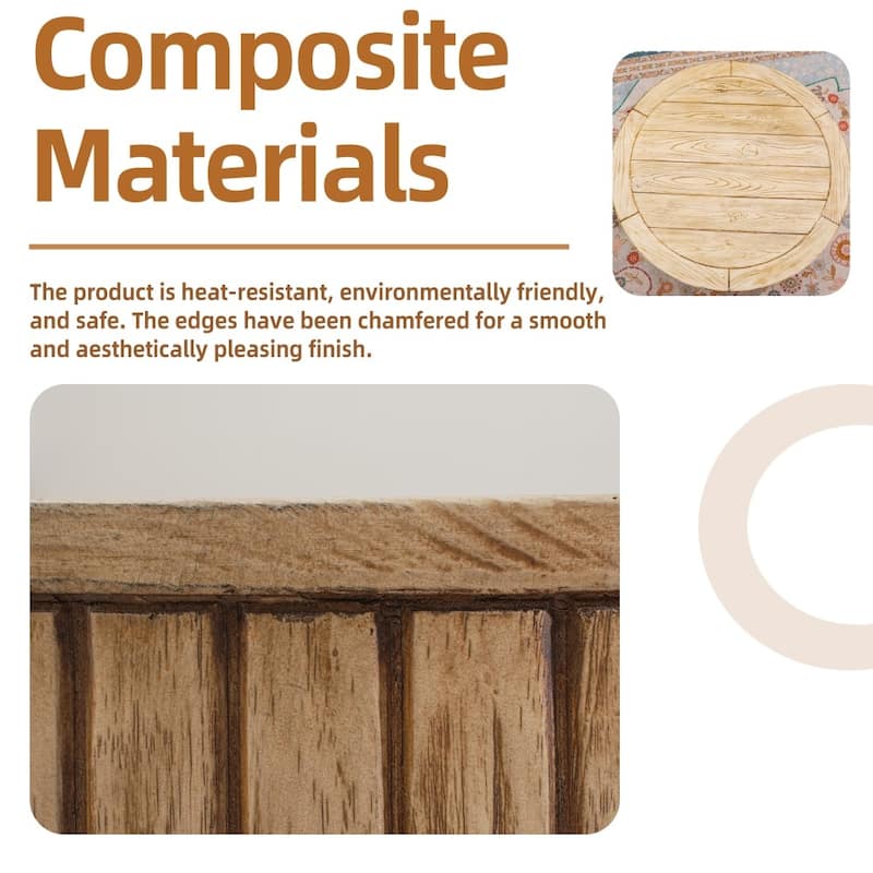 Rustic Outdoor Wood Grain Finish Elegance Terrafab Composite Coffee Table