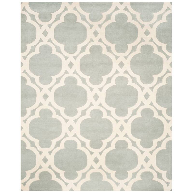 SAFAVIEH Handmade Chatham Naemi Modern Wool Rug - 8' x 10' - Grey/Ivory