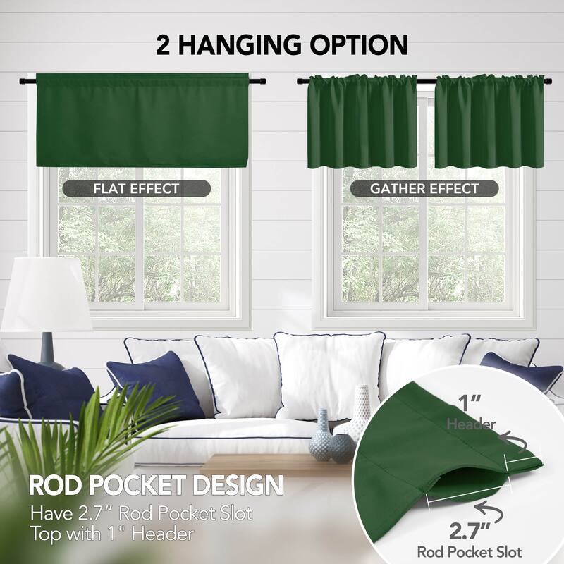 Deconovo Cafe Curtains Rod Pocket Window Short Drapes Tier Pair