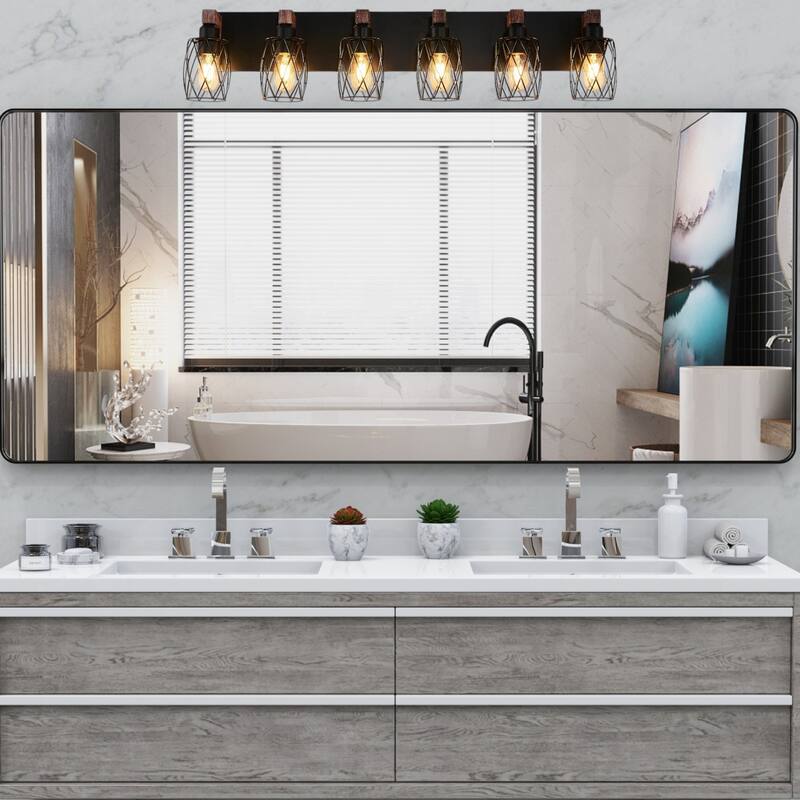 KISRAIS Farmhouse Bathroom Vanity Light with 3/4/5/6/7 Lights for Bathroom, Hallway (Bulb Not Included)
