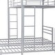 preview thumbnail 7 of 6, Full Over Twin&Twin Triple Bunk Bed for 3 w/Built-in Shelf & Guardrail