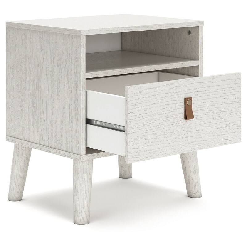 White 1 Drawer 15 in. W Nightstand with Sturdy Knob Pulls