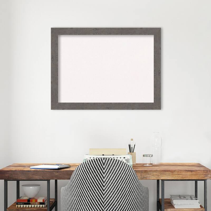 Rustic Plank Narrow Framed White Corkboard Bulletin Board