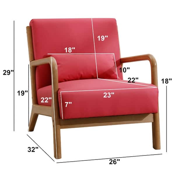 dimension image slide 6 of 13, Aston Modern Solid wood Accent Chair for Living Room
