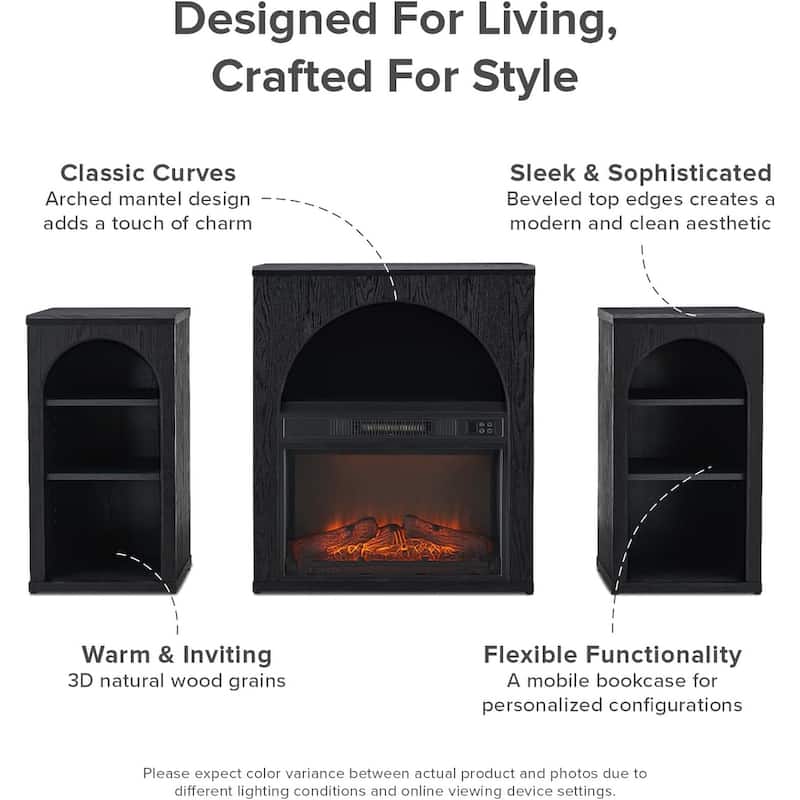 Mopio Blake Electric Fireplace Mantel TV Stand