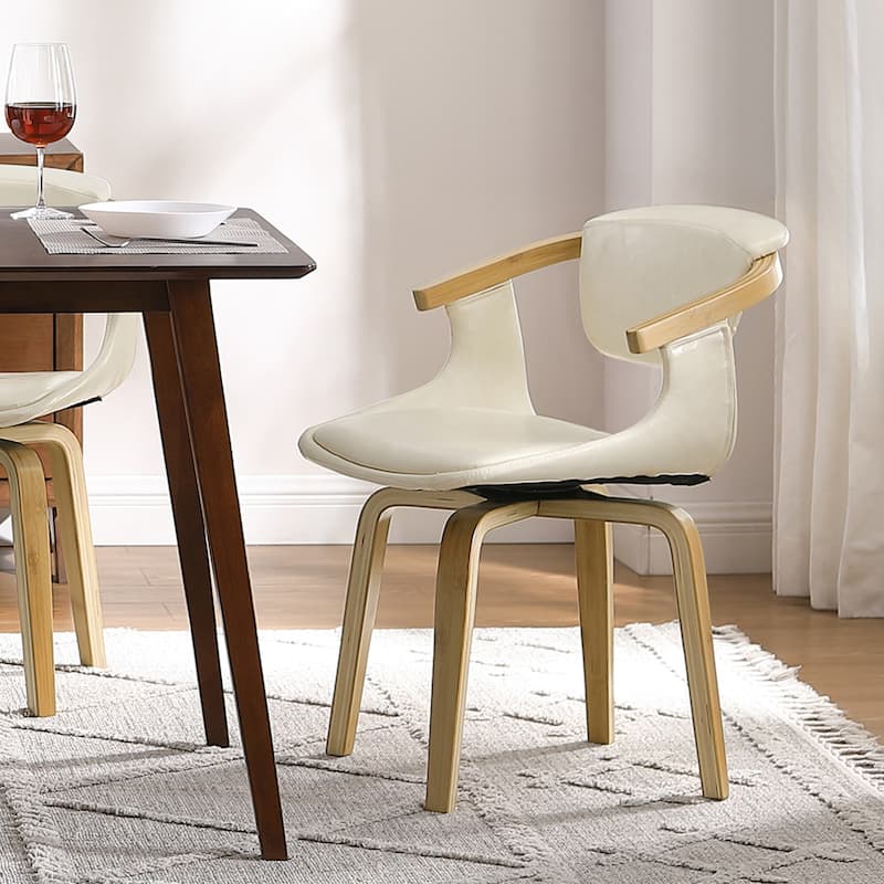 Art Leon Swivel Dining Chair - Faux Leather - Beige