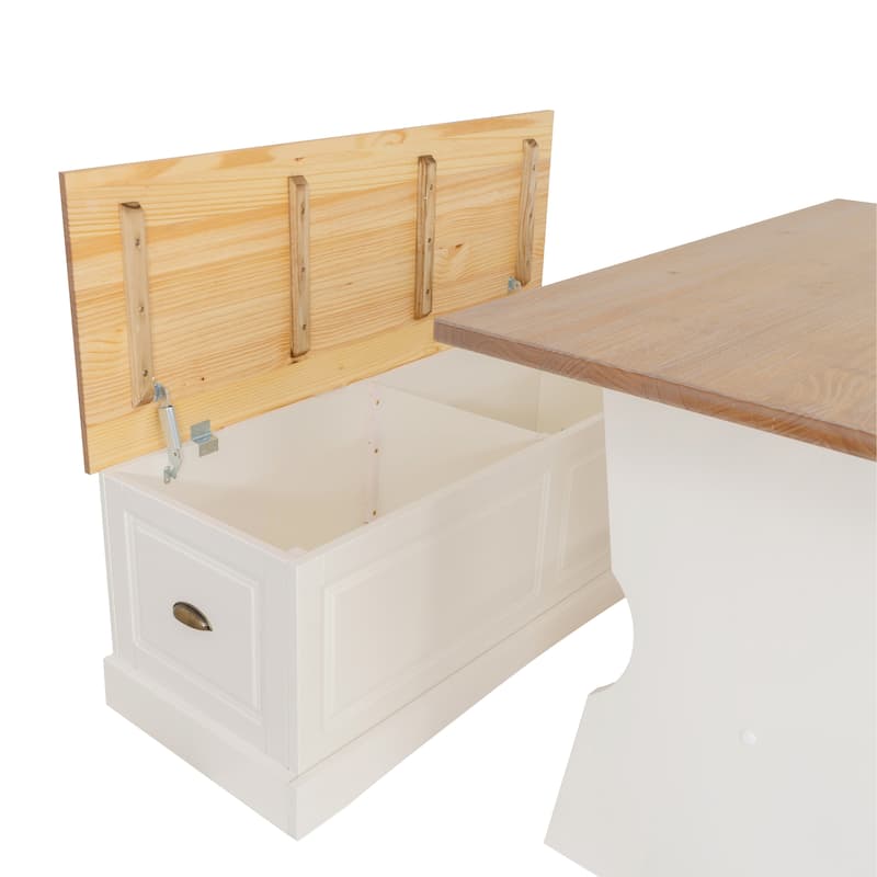 Ame Walnut Backless Nook Table Set