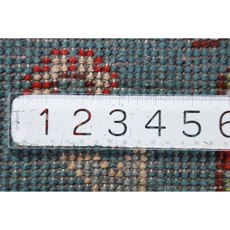 Hand Knotted Oriental 100% Wool Carpet Traditional All-Over Navy Blue & Blues Kazak Area Rug - 12' 1'' X 9' 1''