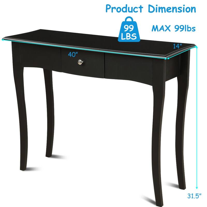Gymax Wooden Console Table Hallway Entryway Side Sofa Accent Storage - 40''X 14''X 31.5''