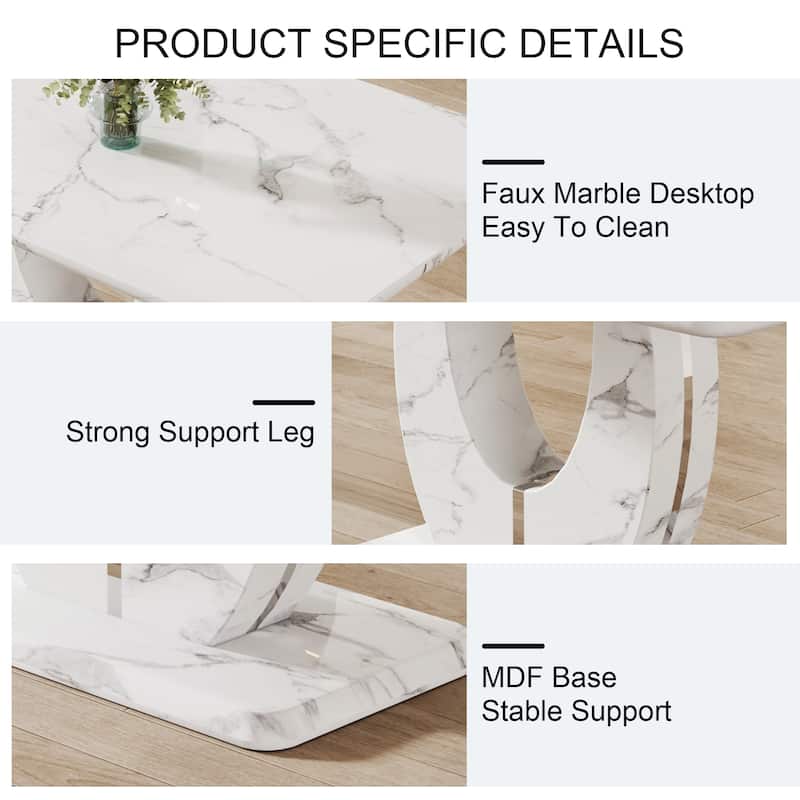 Dining Table Set with PU Leather Side Chairs and Dining Table