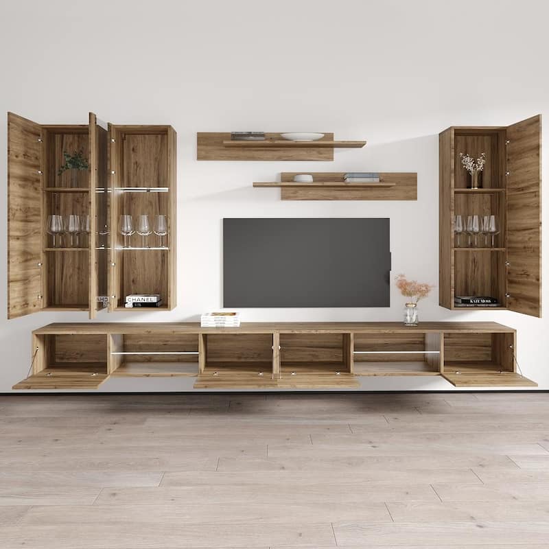 Fly EF4 33TV Wall Mounted Floating Modern Entertainment Center