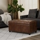 preview thumbnail 35 of 53, Adeco 35" Storage Ottoman Tufted Faux-Leather Lifted Top Bench