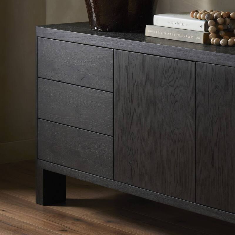 Marie Media Console-Smoked Black Oak Veneer