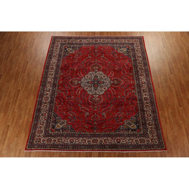 Vintage Vegetable Dye Lilian Persian Area Rug Hand-knotted Wool Carpet - 10'2" x 11'9"