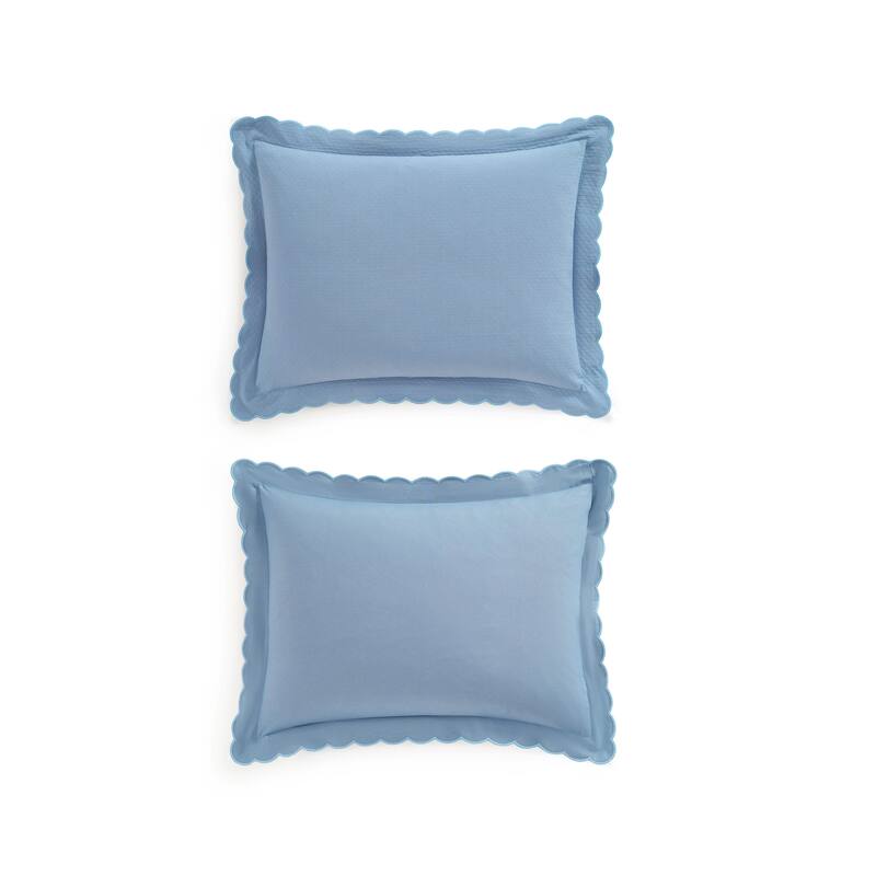 Martha Stewart Signature Scallop Solid Duvet Cover Set