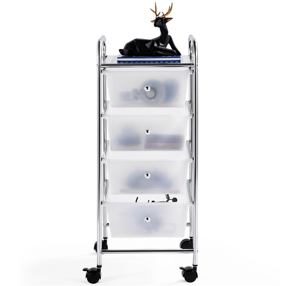 Yaheetech Rolling Storage Trolley with 4 Drawers with Metal-image