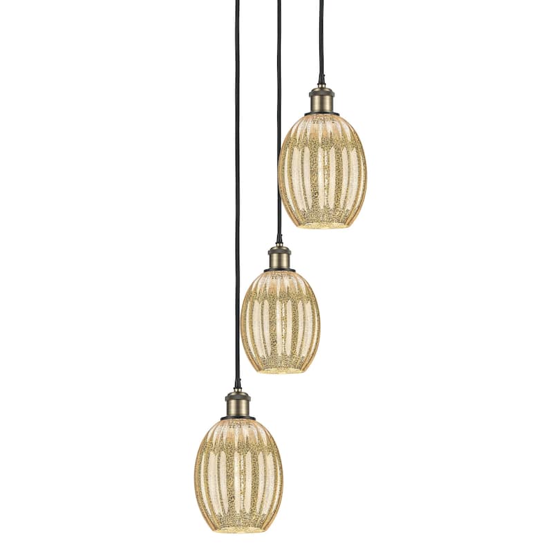 Innovations Lighting 113B-3P-33-13 Preston Pendant Preston 3 Light 13" - Black Antique Brass / Mercury