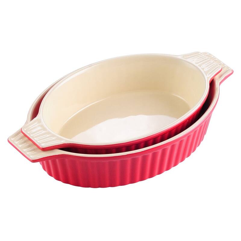 MALACASA, Series Bake.Bake, Ceramic Oval Baking Dish Bakeware Set