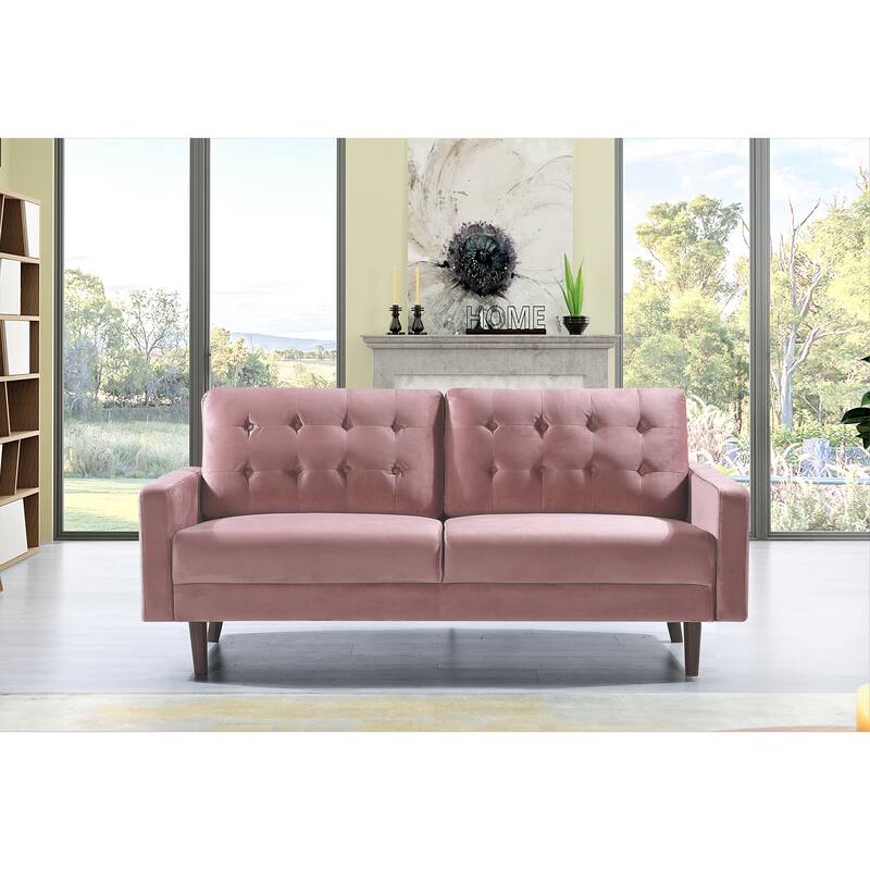 Carson Carrington Ingalund Velvet Tufted Sofa - Pink