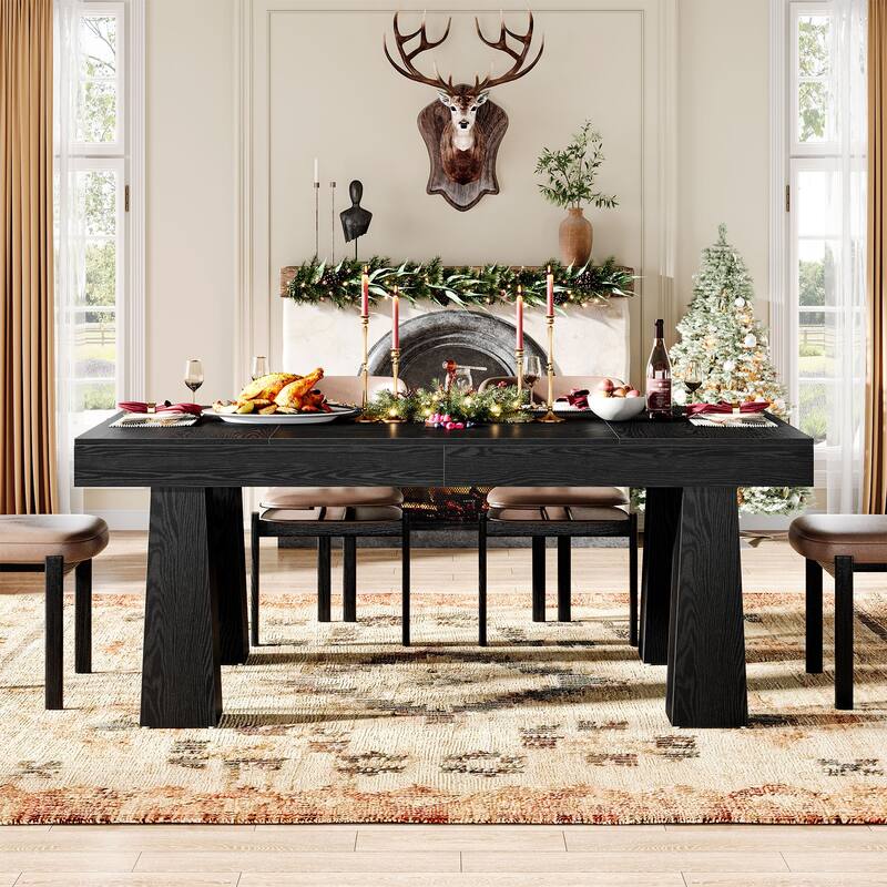 63'' Dining Table, Modern Rectangular Kitchen Table
