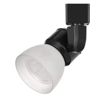 Metal and Frosted Polycarbonate LED Track Fixture, White and Black