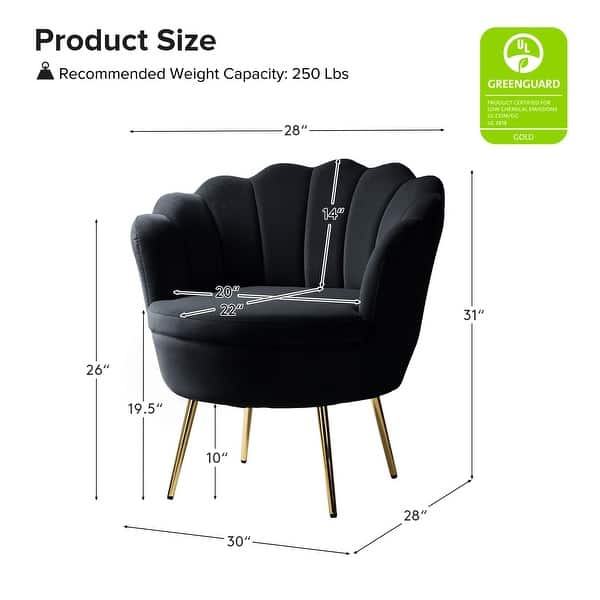 dimension image slide 6 of 18, HULALA HOME Xabier Cute Modern Upholstered Barrel Chair Accent Chair with Tufted Back