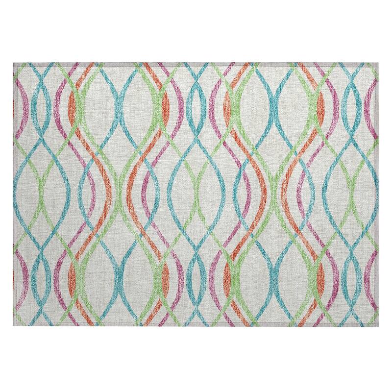 Machine Washable Indoor/ Outdoor Chantille Contemporary Deco Rug