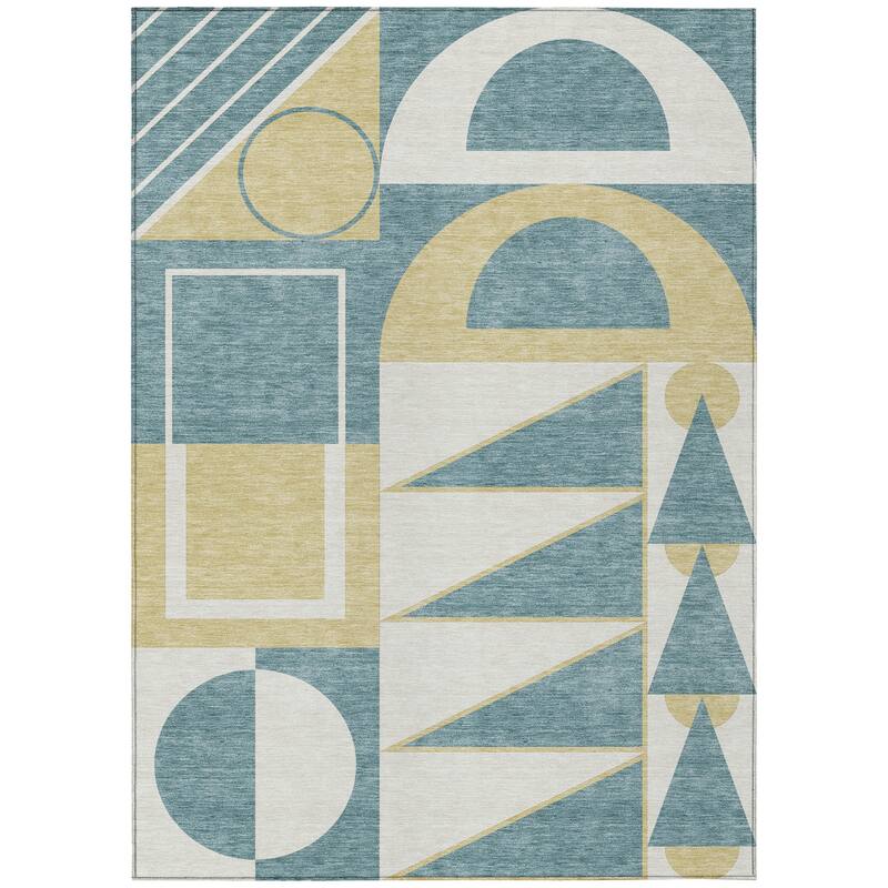 Machine Washable Indoor/ Outdoor Modern Crowley Chantille Rug