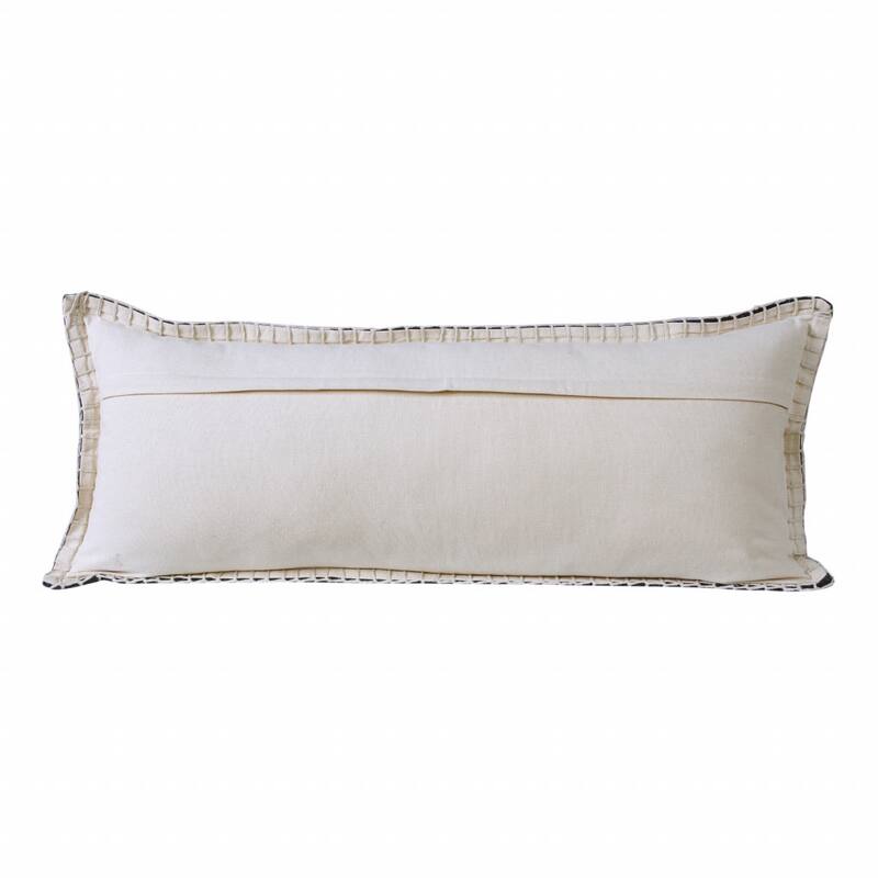 HomeRoots 14" X 36" Jet Black 100% Cotton Zippered Pillow