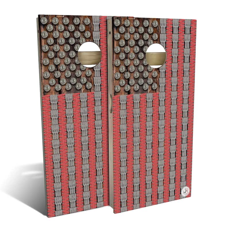 American Flag Bullets Outdoor Cornhole Board Set