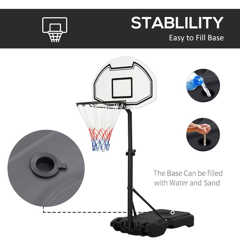 Aosom Portable Swimming Pool Basketball Hoop, 30 Inch Backboard with a Telescoping Height & All-Weather Build