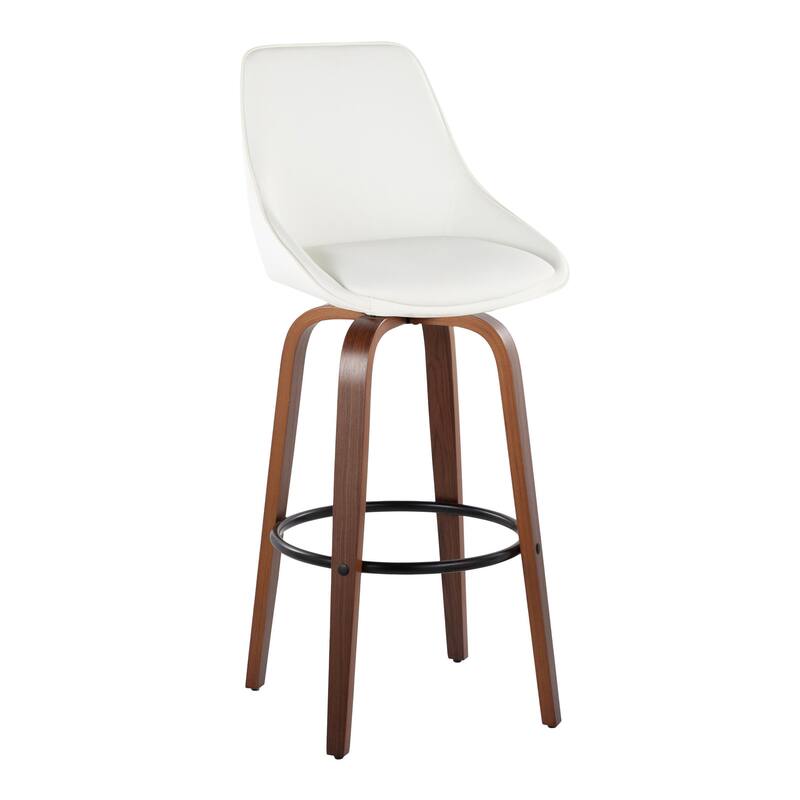 Carson Carrington Alba 30" Fixed-Height Bar Stool with Bent Wood Legs & Round Footrest (Set of 2)